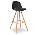 ID MARKET - Lot de 4 tabourets de bar SARA noir - vignette