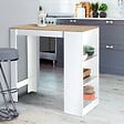 ID MARKET - Table de bar BARTH 2 à 4 personnes bois blanc plateau façon hêtre - vignette