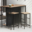 ID MARKET - Ensemble table de bar îlot DETROIT et 2 tabourets design industriel - vignette