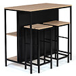 ID MARKET - Ensemble table de bar îlot DETROIT et 2 tabourets design industriel - vignette