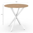 ID MARKET - Table à manger ronde ALIX 4 personnes pied araignée bois et blanc 80 cm - vignette