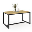 ID MARKET - Table à manger rectangle DETROIT 8 personnes design industriel 150 cm - vignette