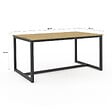 ID MARKET - Table à manger rectangle DETROIT 8 personnes design industriel 150 cm - vignette