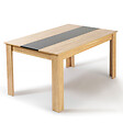 ID MARKET - Ensemble table à manger GEORGIA 140 cm imitation hêtre et noire et 6 chaises ROMANE noires - vignette
