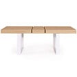 ID MARKET - Table à manger extensible rectangle PHOENIX 4-8 personnes bois et blanc 160-200 cm - vignette