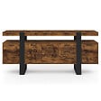 ID MARKET - Buffet 180 cm PHOENIX XXL 4 portes avec 3 tiroirs bois effet vieilli et noir - vignette
