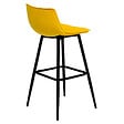 ID MARKET - Lot de 4 tabourets de bar MADY en velours mix color bleu, gris clair, gris foncé, jaune - vignette