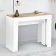 ID MARKET - Table console extensible ORLANDO 10 personnes 235 cm bois blanc et façon hêtre - vignette