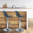ID MARKET - Lot de 2 tabourets de bar KARL design gris - vignette