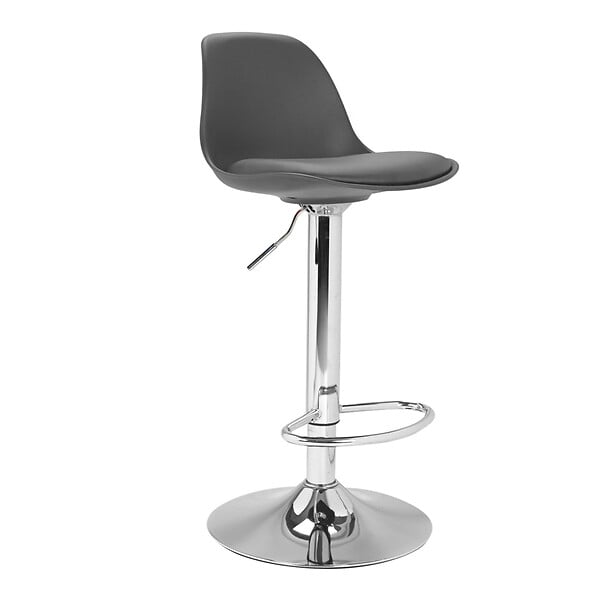 ID MARKET - Lot de 2 tabourets de bar KARL design gris - large