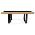 ID MARKET - Table à manger rectangle PHOENIX 8 personnes bois et noir bande centrale noire 200 cm - vignette