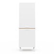 ID MARKET - Colonne de cuisine 60 cm CINA 2 portes façon hêtre et blanc - vignette