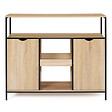 ID MARKET - Meuble de bar avec portes et étagères DETROIT design industriel - vignette