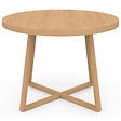 ID MARKET - Table à manger fixe ronde SELMA 4-6 personnes bois effet hêtre 110 cm - vignette