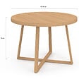 ID MARKET - Table à manger fixe ronde SELMA 4-6 personnes bois effet hêtre 110 cm - vignette