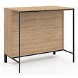 ID MARKET - Table de bar îlot CINA 100 cm bois noir et plateau façon hêtre - vignette