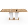 ID MARKET - Table à manger extensible rectangle ELIAD 6-10 personnes bois et blanc 160-200 cm - vignette