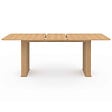 ID MARKET - Table à manger extensible rectangle JULIETTE 6-10 personnes pieds lattes tasseau bois coloris chêne 160-200cm - vignette