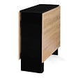 ID MARKET - Table console pliable EDI 2-6 personnes avec rangements bois noir plateau façon hêtre 150 x 80 cm - vignette
