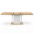 ID MARKET - Table à manger extensible rectangle UGO 6-10 personnes bois façon hêtre et blanc 160-200 cm - vignette