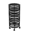 5 FIVE SIMPLY SMART - Resserre de cuisine 4 Paniers rotatifs sur roues en Métal Noir H 76 cm - vignette