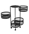 5 FIVE SIMPLY SMART - Resserre de cuisine 4 Paniers rotatifs sur roues en Métal Noir H 76 cm - vignette