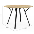 ID MARKET - Table à manger fixe ronde YSEULT 4-6 personnes bois et noir design industriel 110 cm - vignette