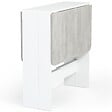ID MARKET - Table console pliable EDI 2-4 personnes blanche plateau effet béton 103 x 76 cm - vignette