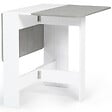 ID MARKET - Table console pliable EDI 2-4 personnes blanche plateau effet béton 103 x 76 cm - vignette