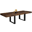 ID MARKET - Table à manger extensible rectangle PHOENIX 6-12 personnes bois effet vieilli et noir 200-300 cm - vignette