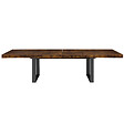 ID MARKET - Table à manger extensible rectangle PHOENIX 6-12 personnes bois effet vieilli et noir 200-300 cm - vignette