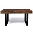 ID MARKET - Table à manger rectangle PHOENIX 6 personnes bois effet vieilli et noir 160 cm - vignette