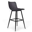 ID MARKET - Lot de 4 tabourets de bar MADY en velours mix color pastel bleu, gris clair, gris foncé, rose - vignette
