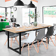 ID MARKET - Table à manger extensible rectangle DETROIT 6-10 personnes design industriel 160-200 cm - vignette