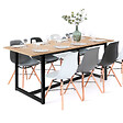 ID MARKET - Table à manger extensible rectangle DETROIT 6-10 personnes design industriel 160-200 cm - vignette