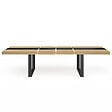 ID MARKET - Table à manger extensible rectangle PHOENIX 6-12 personnes bois et noir bande centrale noire 200-300 cm - vignette