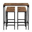 ID MARKET - Ensemble table haute de bar DAYTON 100 cm et 4 chaises de bar effet vieilli design industriel - vignette