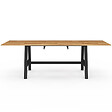 ID MARKET - Table à manger extensible rectangle MADELEINE 6-12 personnes bois et métal noir 160-240 cm - vignette