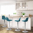 ID MARKET - Lot de 4 tabourets de bar KARL design bleu canard - vignette