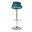 ID MARKET - Lot de 4 tabourets de bar KARL design bleu canard - vignette