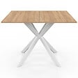 ID MARKET - Table à manger carrée ALIX 8 personnes pied araignée bois et blanc 110 cm - vignette