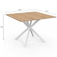 ID MARKET - Table à manger carrée ALIX 8 personnes pied araignée bois et blanc 110 cm - vignette