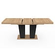 ID MARKET - Table à manger extensible rectangle ELIAD 6-10 personnes bois et noir 160-200 cm - vignette