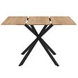 ID MARKET - Table à manger extensible carrée ALIX 4-6 personnes pied araignée bois et noir 80-120 cm - vignette
