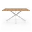 ID MARKET - Table à manger rectangle ALIX 8 personnes pied araignée bois et blanc 160 cm - vignette