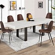 ID MARKET - Table à manger extensible rectangle PHOENIX 4-8 personnes bois gris 160-200 cm - vignette