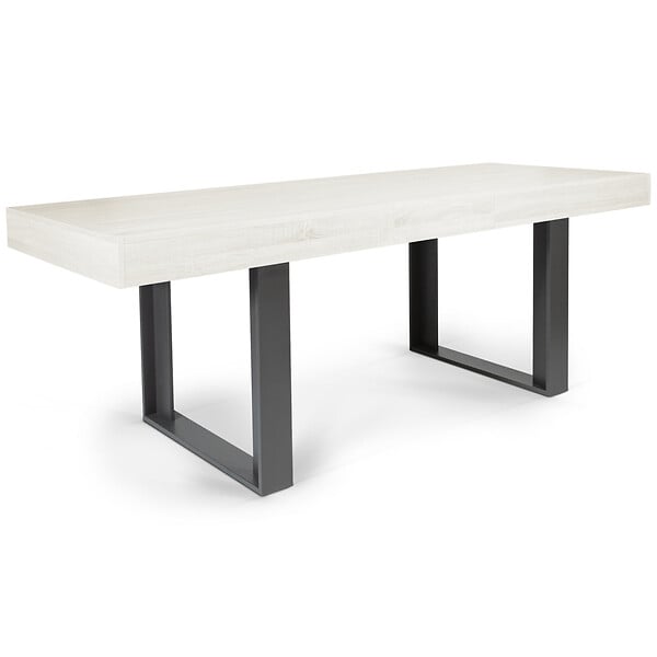 ID MARKET - Table à manger extensible rectangle PHOENIX 4-8 personnes bois gris 160-200 cm - large