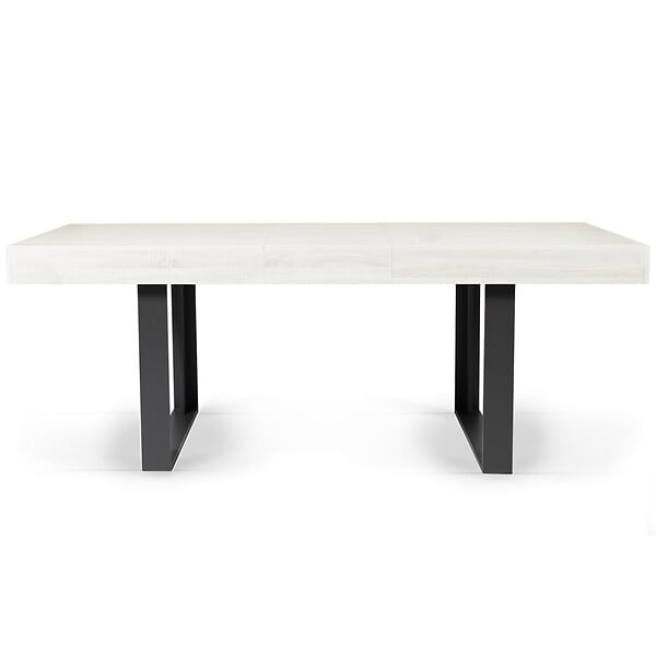 ID MARKET - Table à manger extensible rectangle PHOENIX 4-8 personnes bois gris 160-200 cm - large