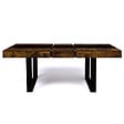 ID MARKET - Table à manger extensible rectangle PHOENIX 4-8 personnes bois effet vieilli et noir bande centrale noire 160-200 cm - vignette