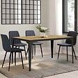 ID MARKET - Table à manger rectangle NELLY 8 personnes bois et noir design industriel 150 cm - vignette